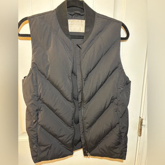 ATHLETA Small Black Women’s Puffer Vest w/Goose Down for Runners Joggers - Picture 2 of 8